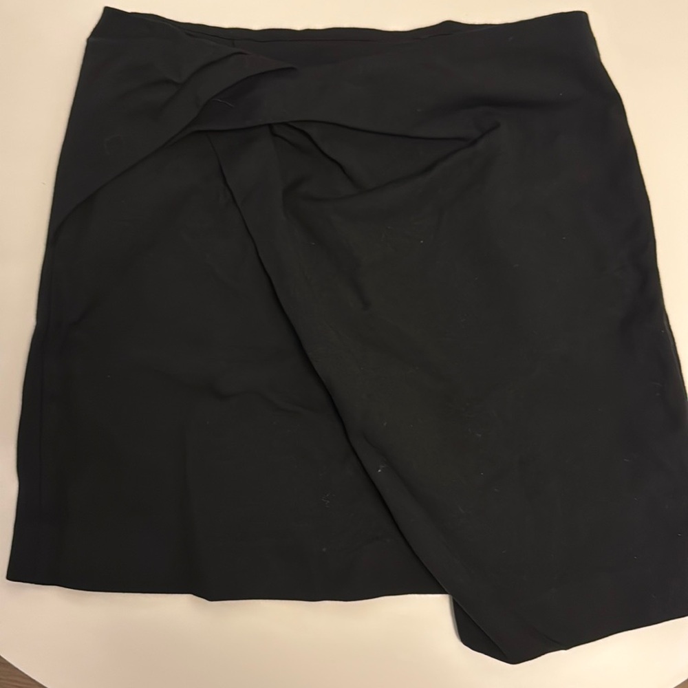 Aritzia babaton black mini wrap skirt